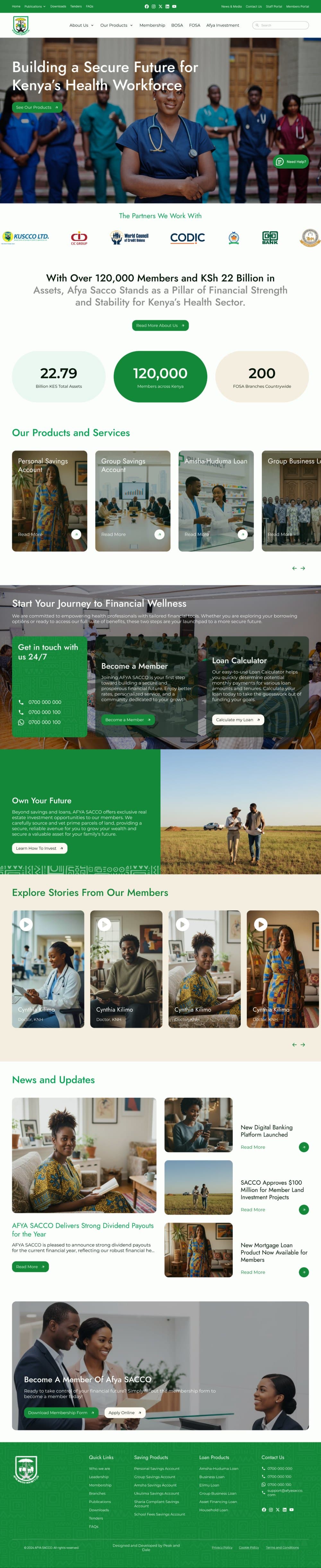 Afya Sacco website